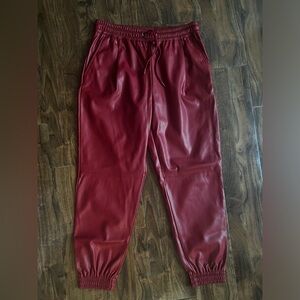 Zara Pleather Joggers M